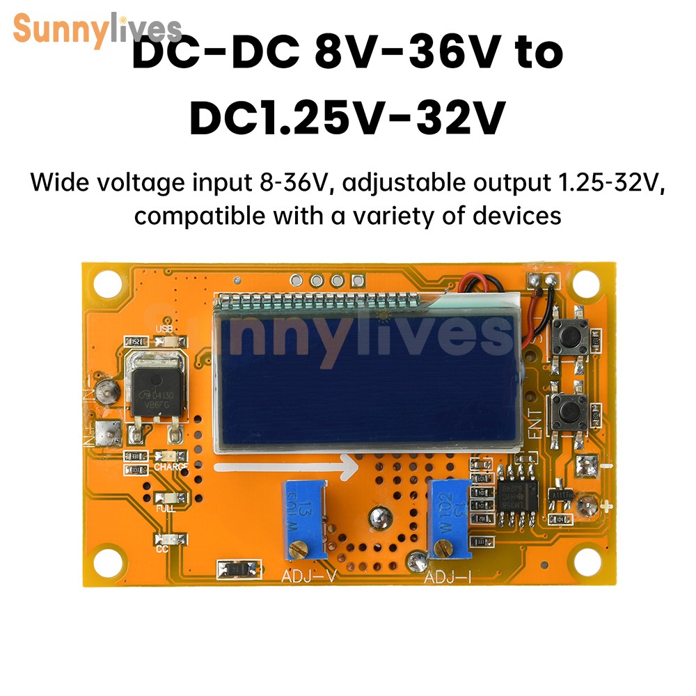 DC-DC 8V-36V to 1.25V-32V 4.2A DC Adjustable LCD Display Step-Down Power Module