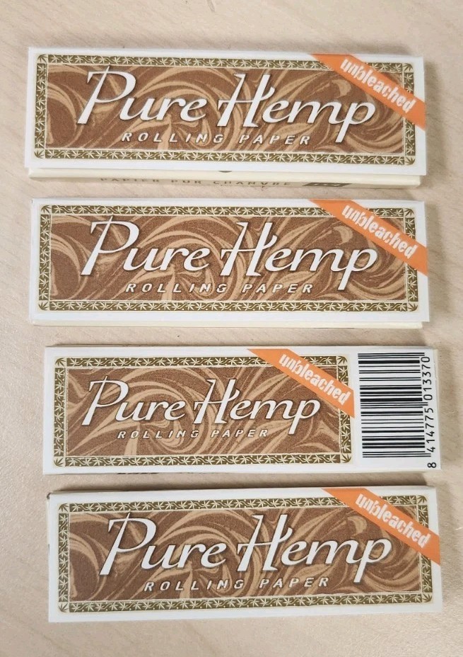 Pure Hemp Unbleached 1 1/4 Papers - Lot of 4 - 50 Leaves Each
