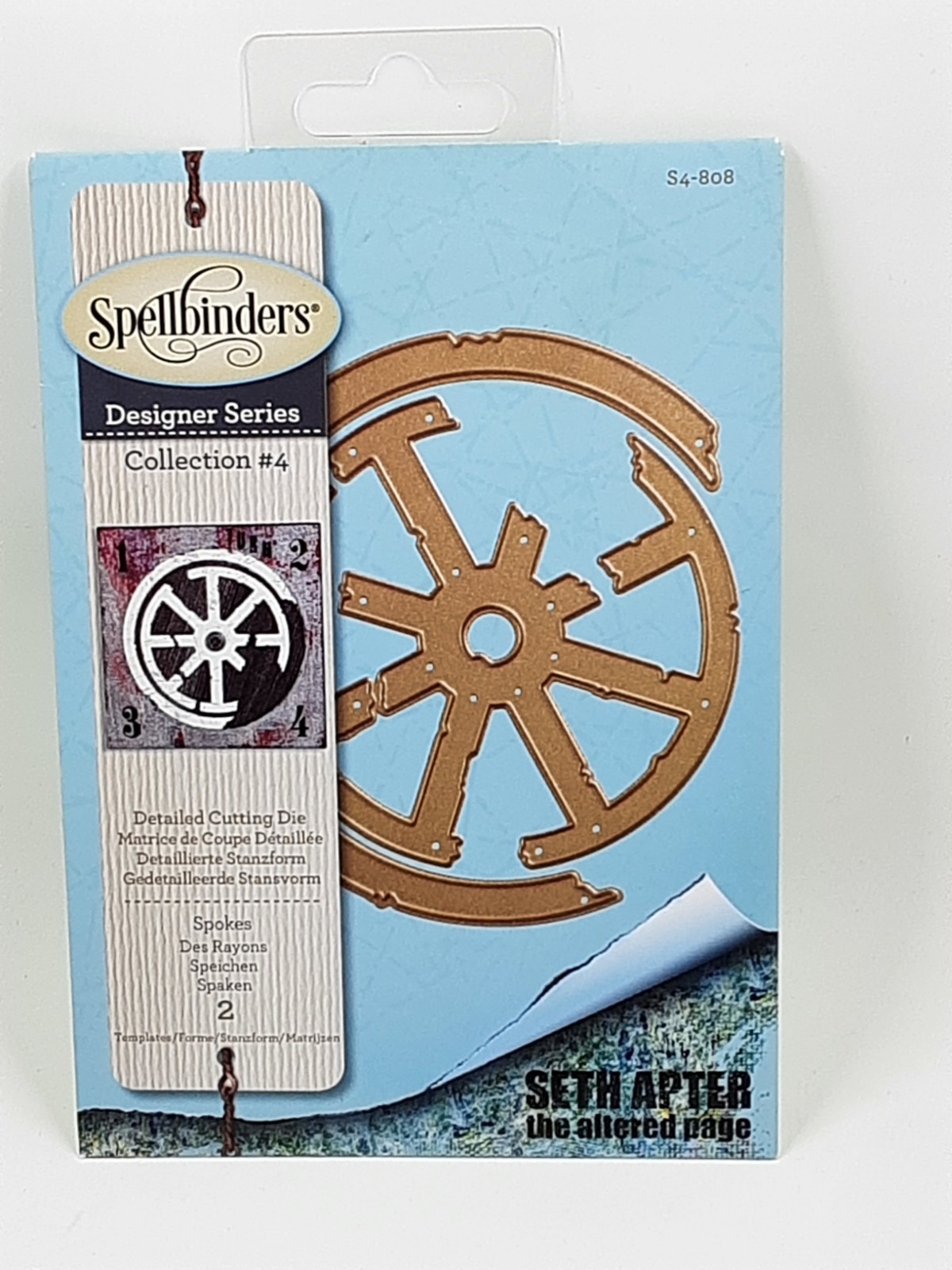 NEW Spellbinders Spokes Collection #4 Dies  S4-808 4x3.40 & 3.25x3.25 Wagon Whee
