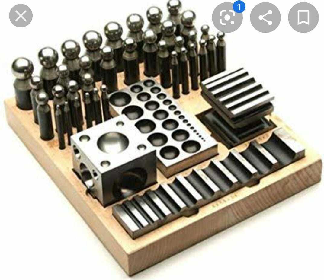 43-Piece Multi-Purpose Metal Forming Kit Dapping Set w/Block, Anvil,Swage