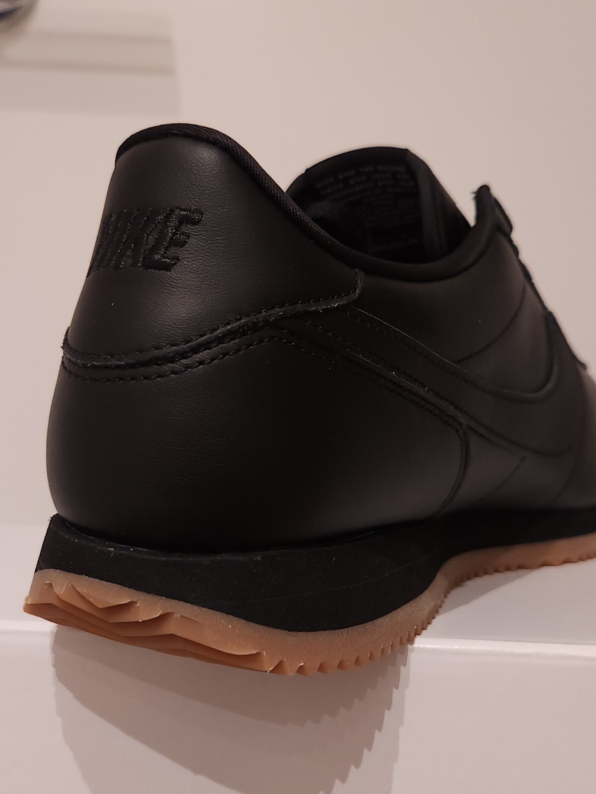 Men's Nike Cortez Prm Leather 2024 Triple Black Gum Rubber All Black All Sizes