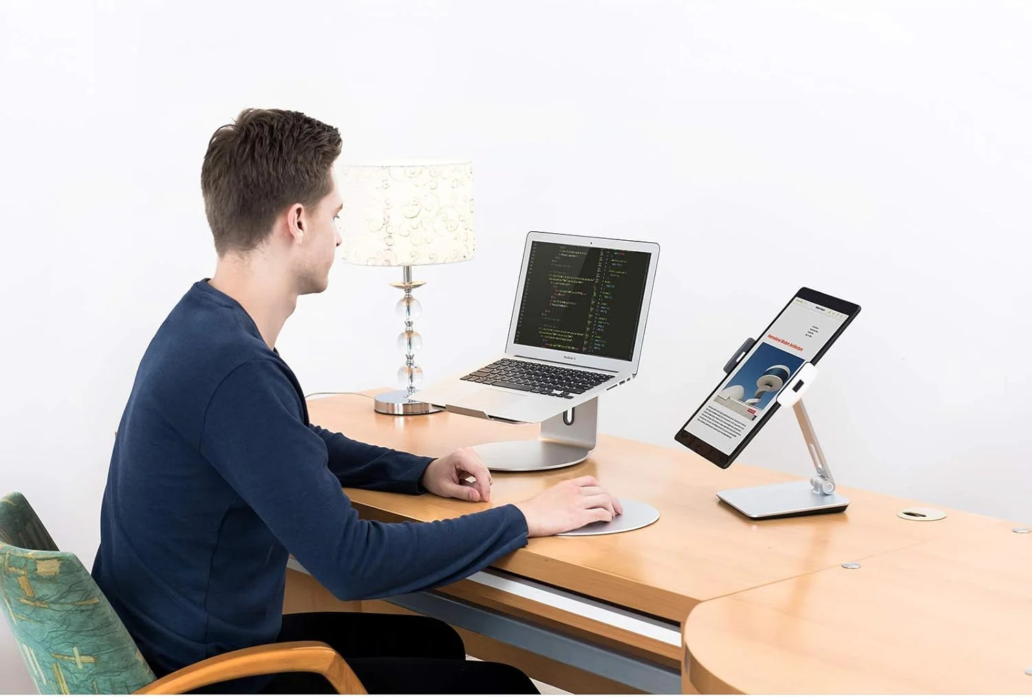KABCON Tablet Stand Holder, Tightness Adjustable Multi-Angle Foldable Eye-Level