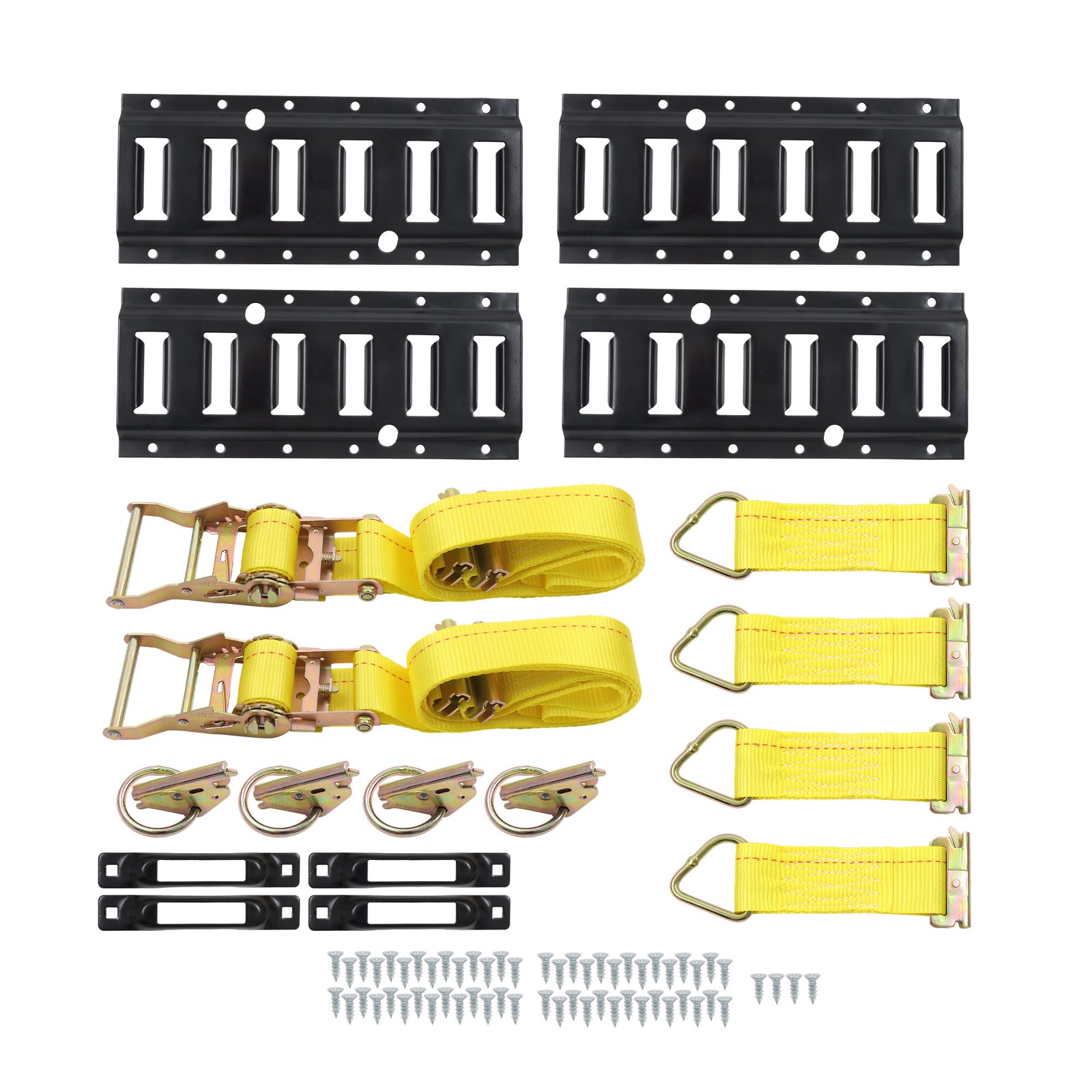 Labwork Tie-Down 4×1' E Track Rails 2x 10' Ratchet Straps 4x O Rings 4x D-Rings