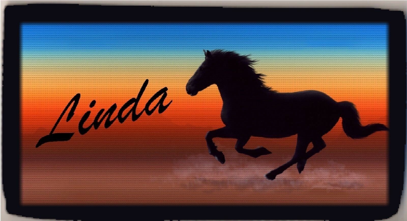 Personalized Custom Horse Silhouette Sunset Checkbook Cover Wallet CC Holder NEW