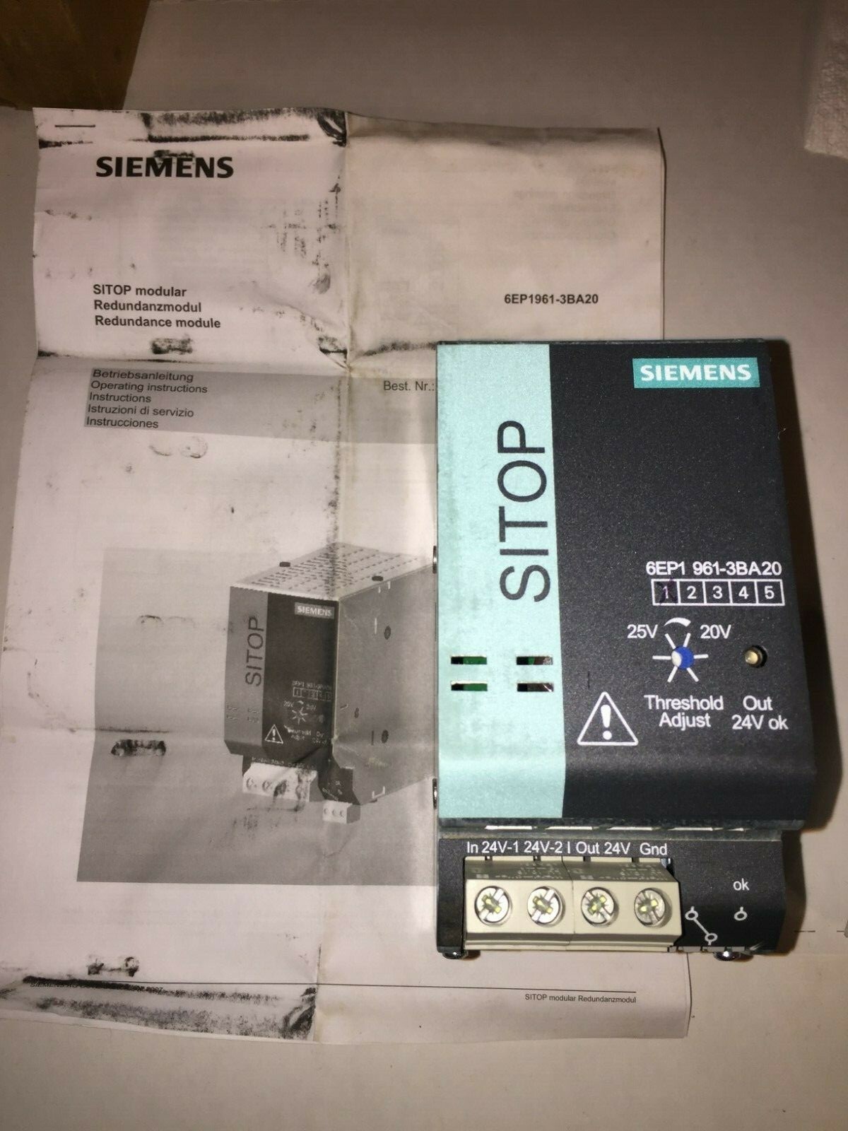 Siemens 6EP1 961-3BA20 SITOP Power Supply Unit