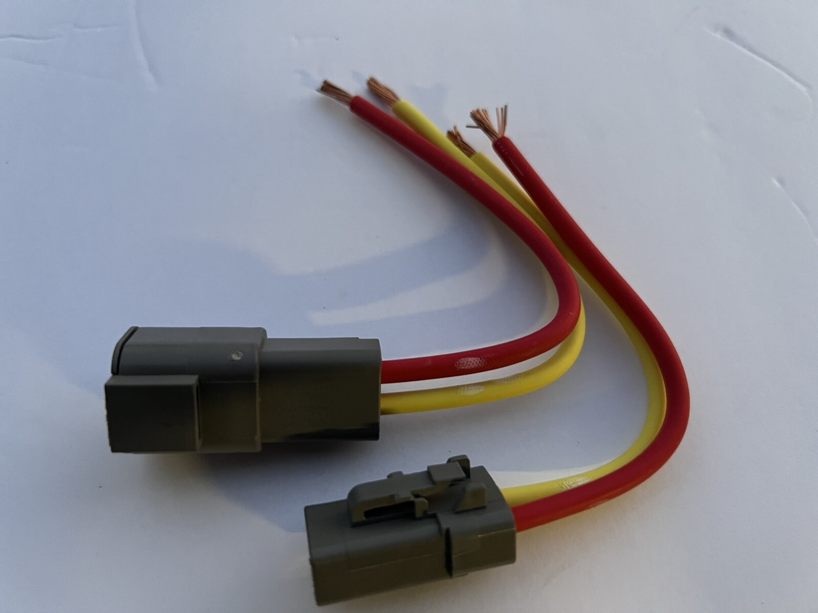 10 AWG  Grey Assembled Deutsch DTP  2 Pin waterproof connector 6" wire