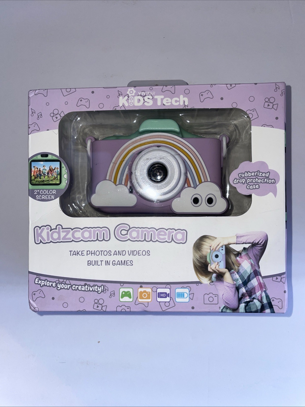 Vivitar Kidzcam Camera for Kids, Rainbow Camera 1080p Video & Built In Games