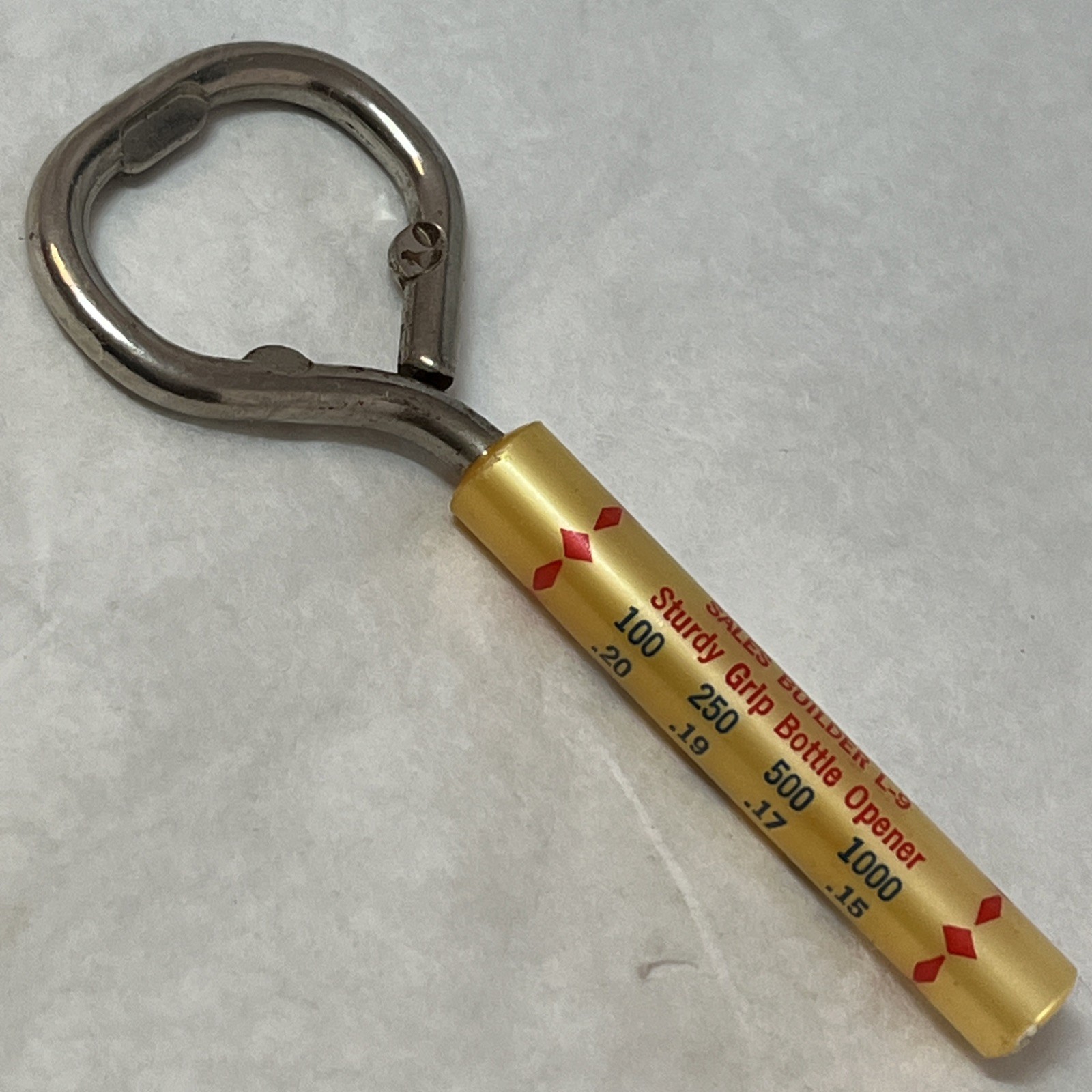 Bottle Opener Vintage Sales Builder L-9 Advertising Off White Creamish Color