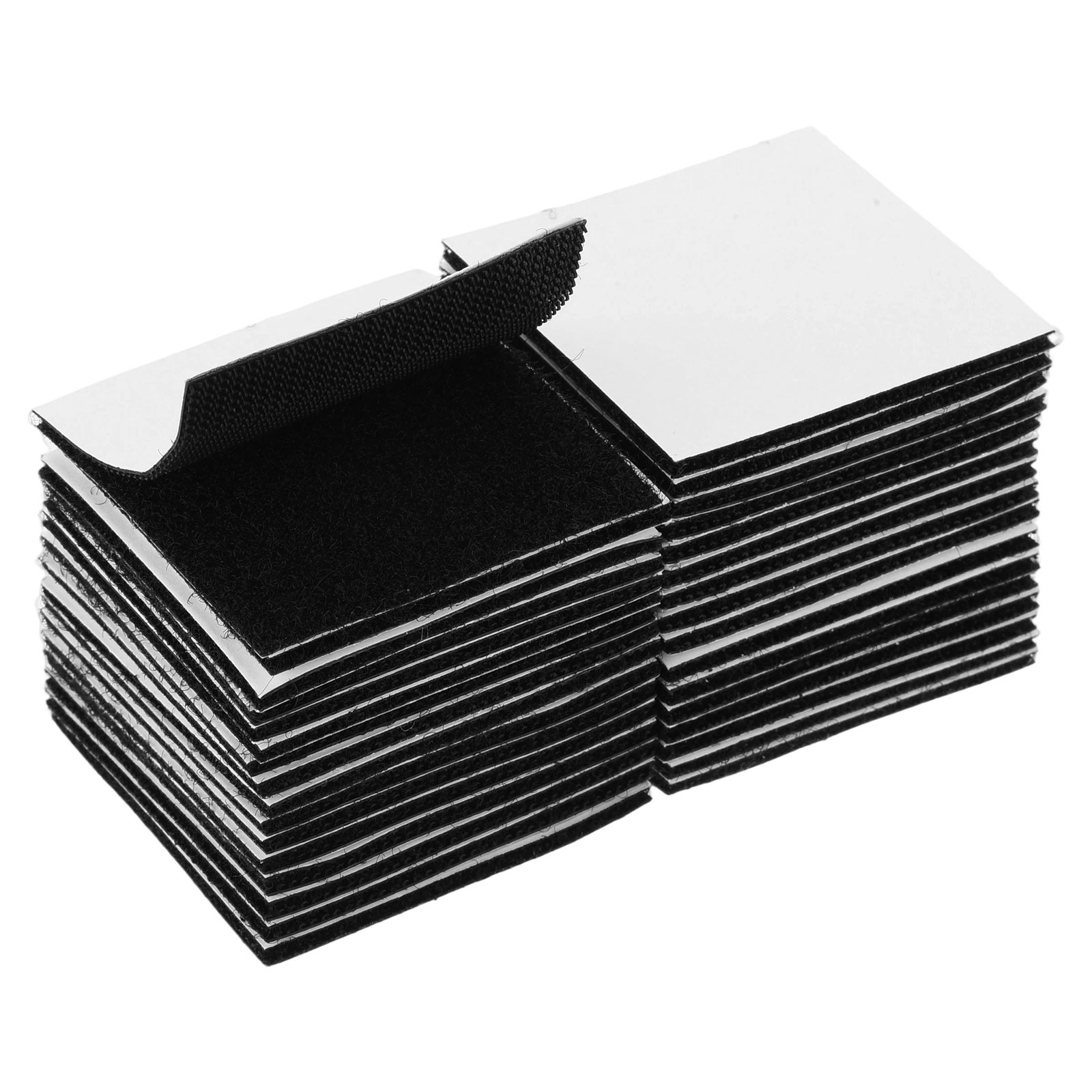 32 Pairs 2x2inch Double Sided Hook and Loop Fasteners for Home Office, Black