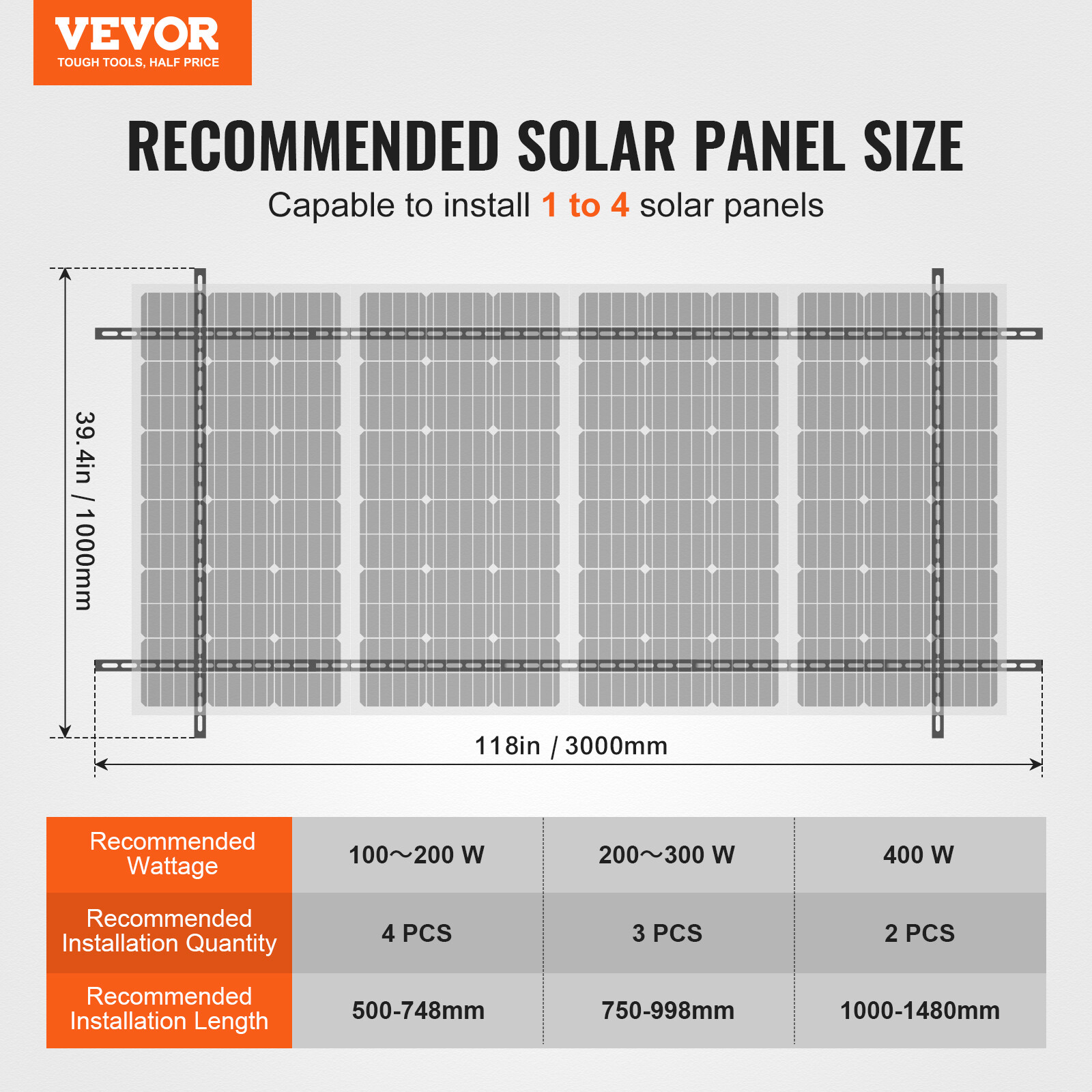 VEVOR Multi-Pieces Solar Panel Mounting Brackets 30°-60° Adjustable Brackets