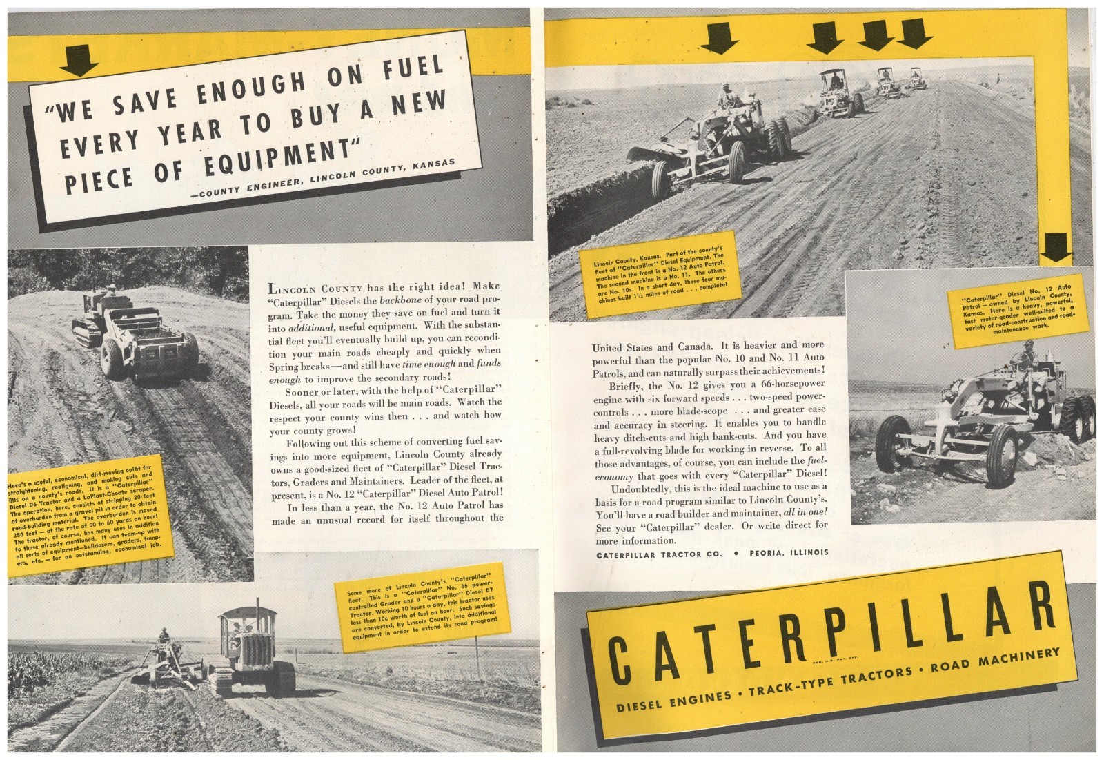 1939 Ad Group: F&B of Pgs- RPM DELO Diesel Motor Oil Intro & Caterpillar Tractor