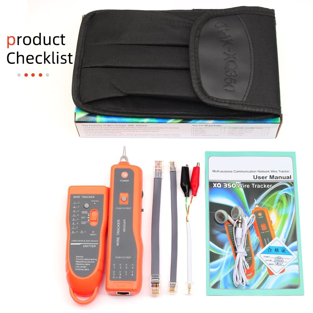 Advanced Cable Finder for Ethernet & Telephone Lines - Includes Accessories