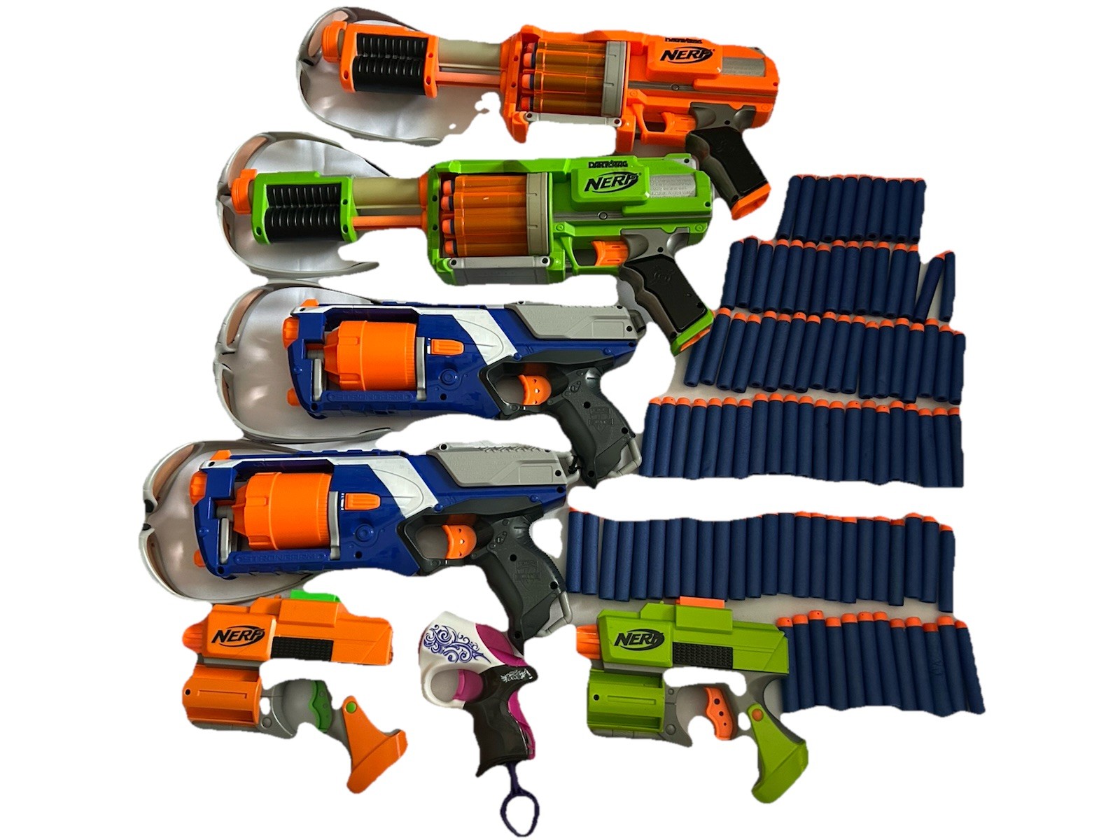 Nerf Gun Lot Of 7  Dart Tag Strong Arm And More