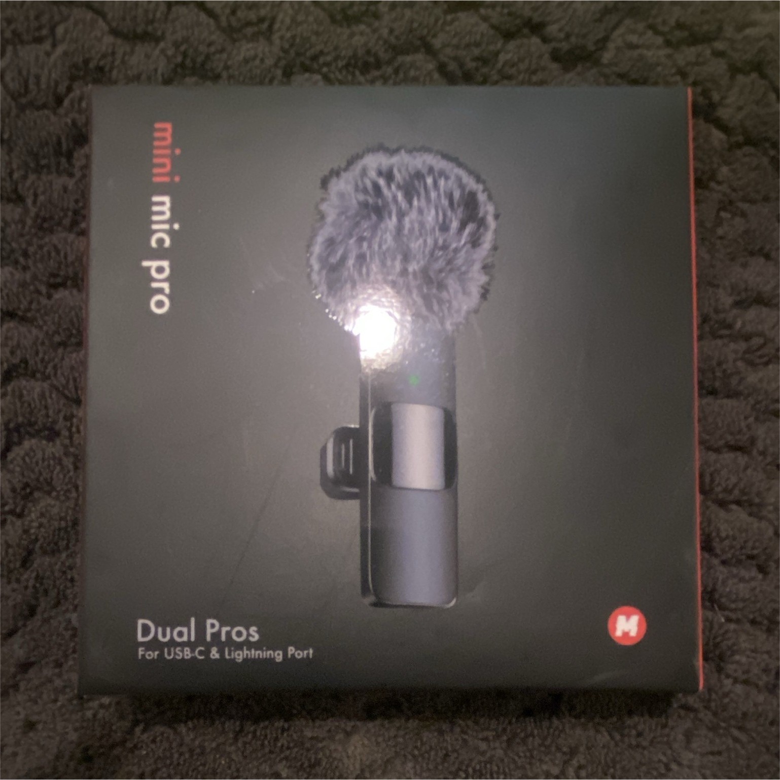 mini mic pro Dual Pros Clip-On Mic USB-C/Lightning Omnidirectional Black
