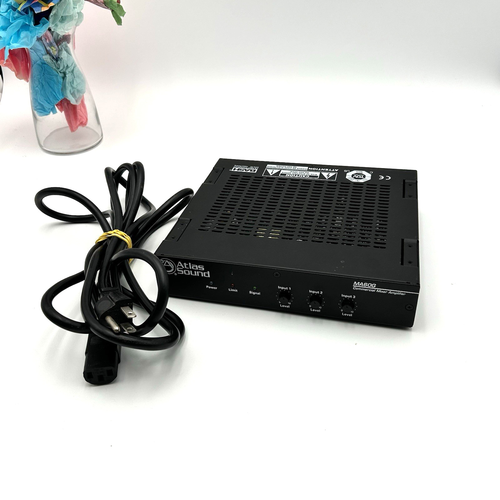 Atlas Sound MA60G Commercial Mixer Amplifier 3-Input 60-Watt Mixer Amplifier