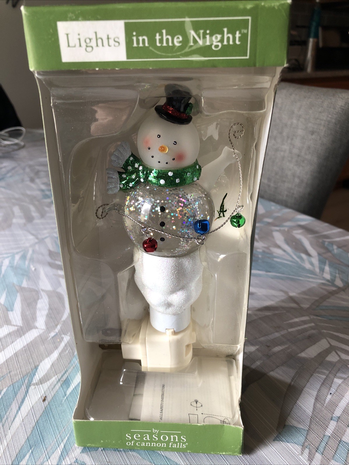 Lights In The Night Snowman Night Light By Seasons Of Cannon Falls - NEW
