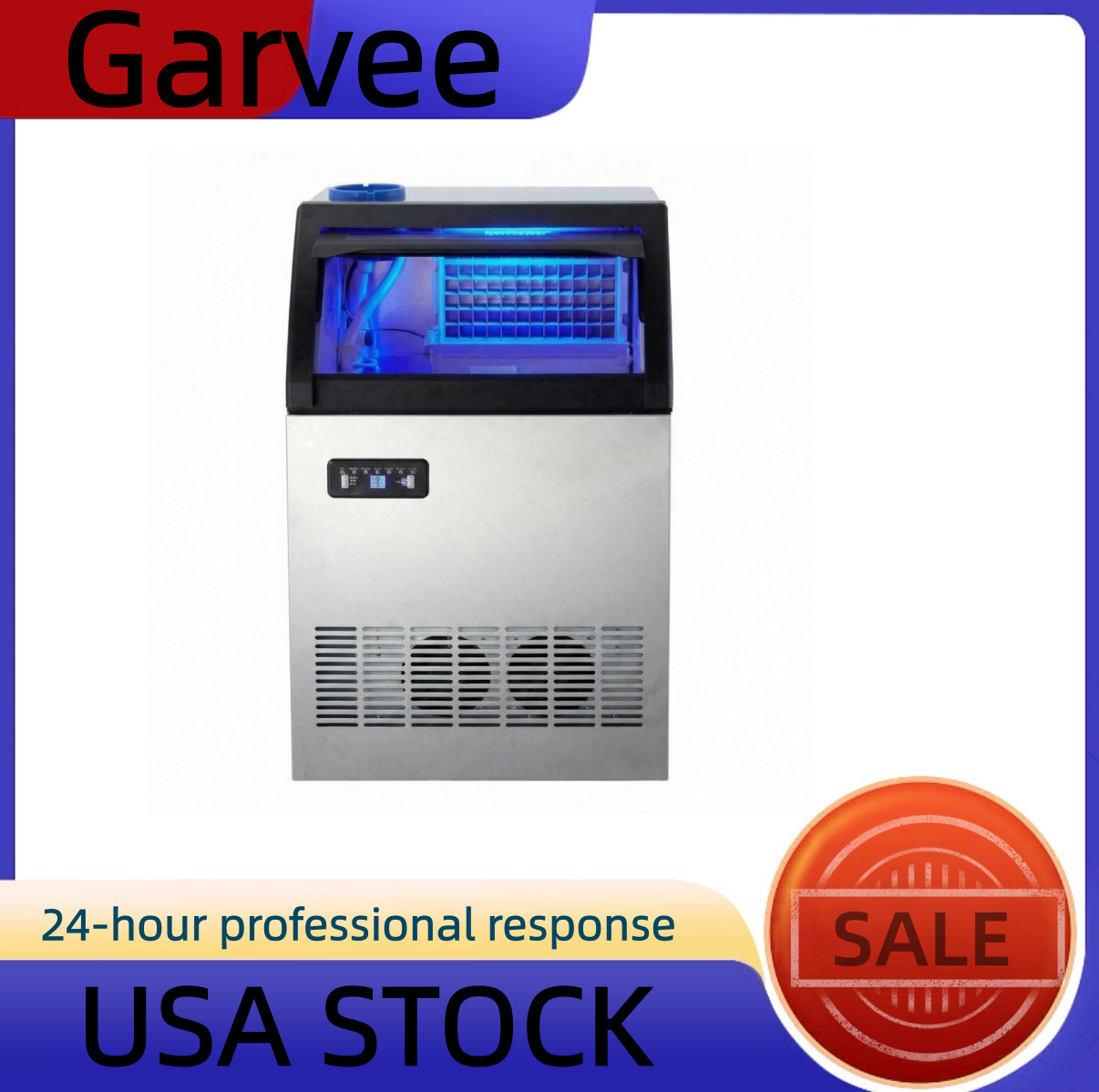 Commercial Ice Maker Machine 155 lbs/24H, Under Counter Ice Machine with 33 lbs