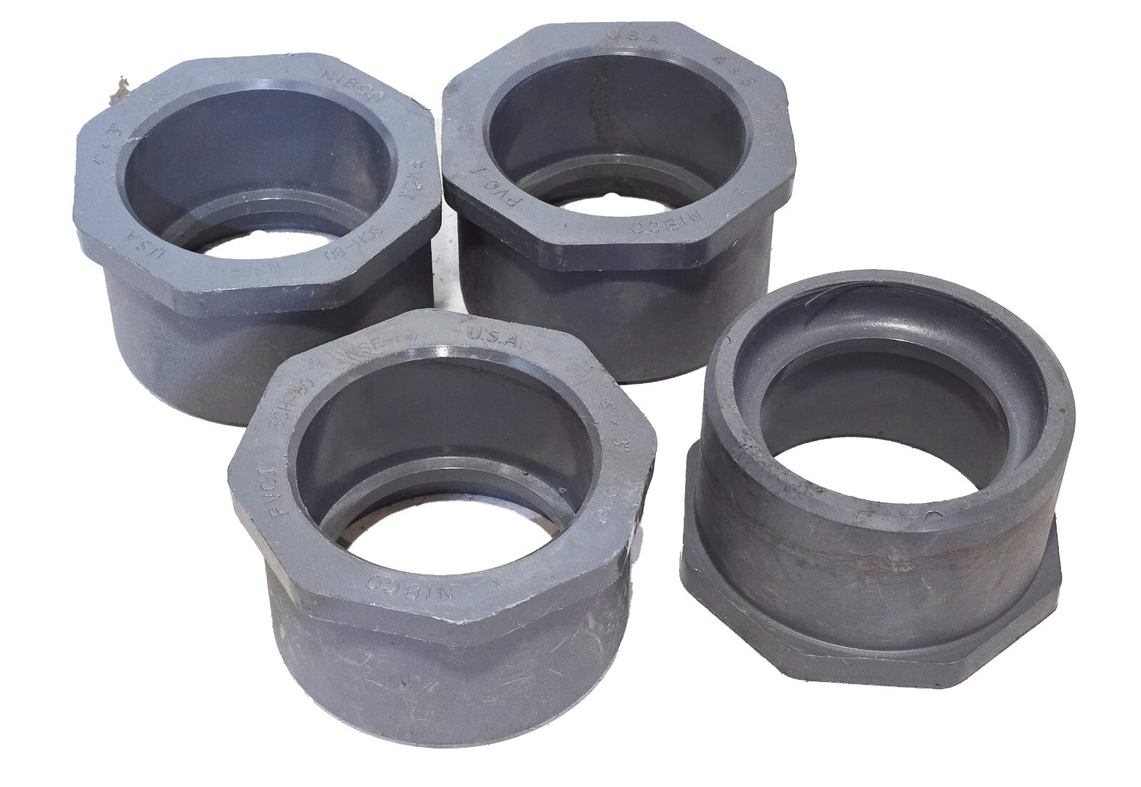 LOT OF 4 Nibco 4'' X 3'' Slip X Slip Adapter Reducer Schedule 80