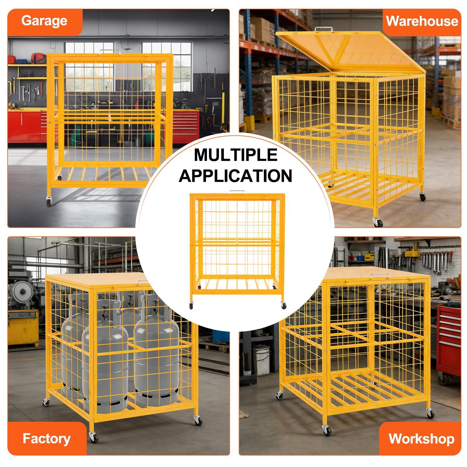 Horizontal Cylinder Storage Cabinet 4x33lb Capacity Propane Storage Cage