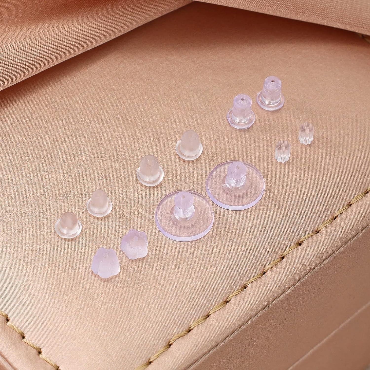 6 Styles Silicone Earring Backs for Studs, 600 Pcs Clear Soft Earring Backings