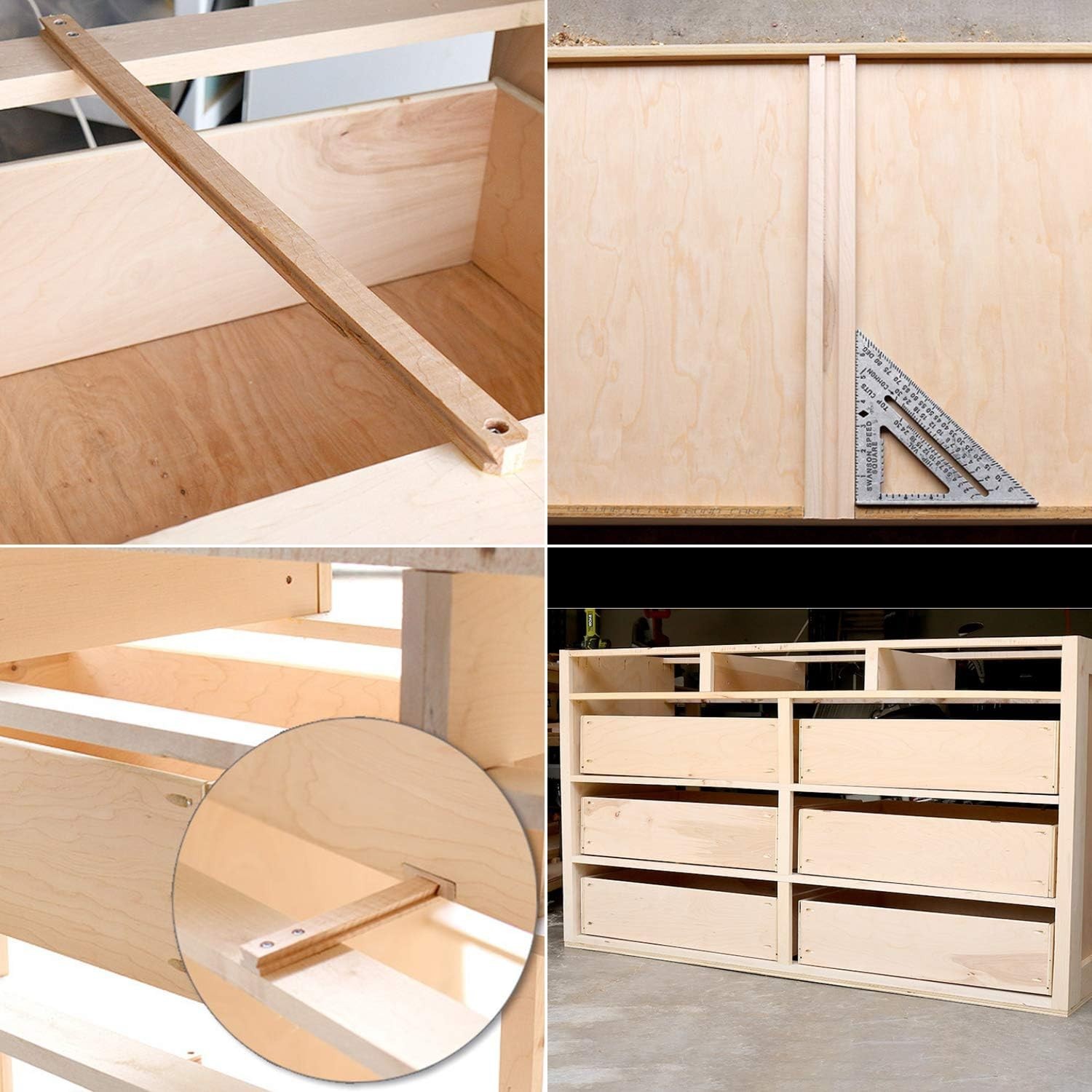 18" Wood Drawer Slide Set - Smooth Center Guide Track