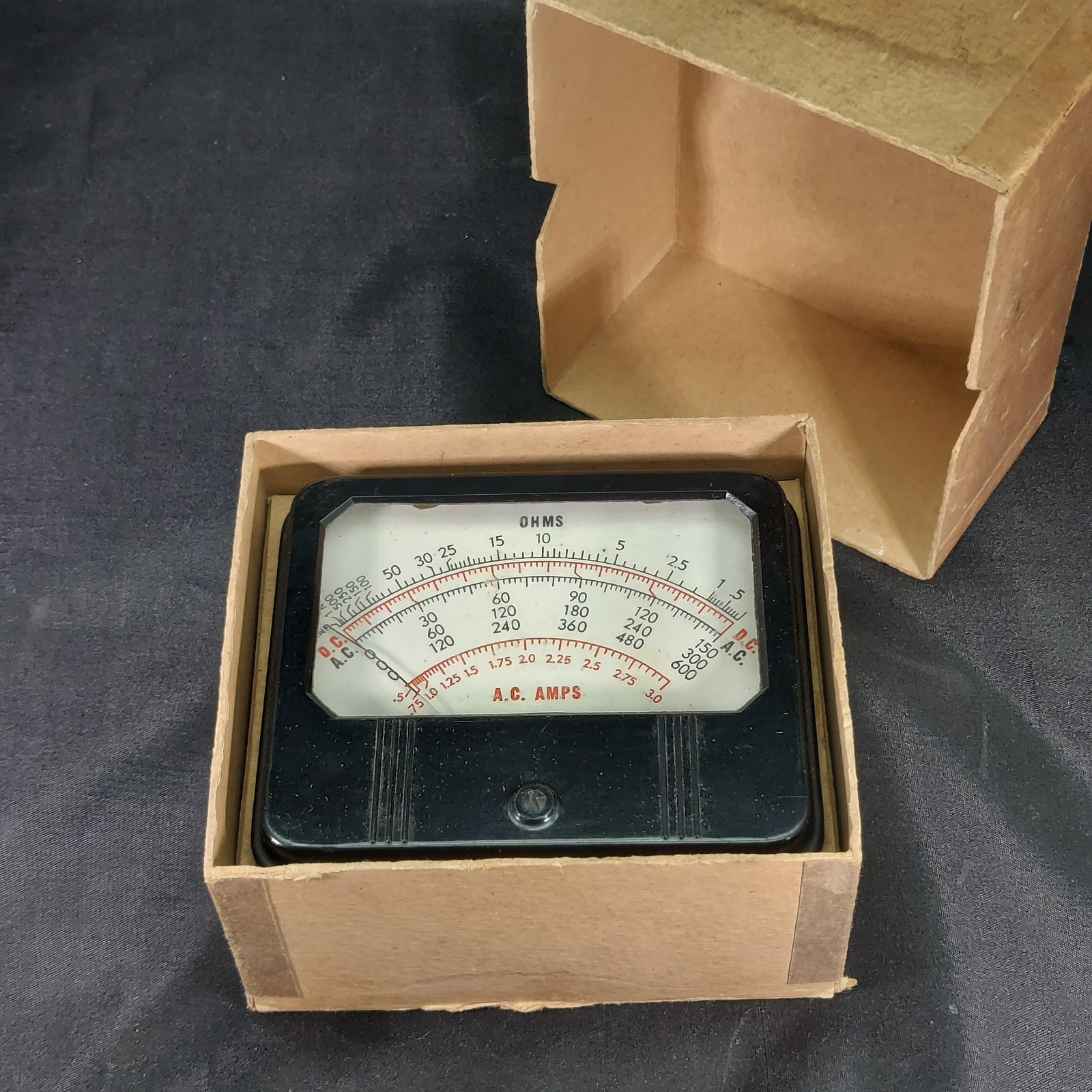 Superior Instruments Panel Meter AMPS & OHMS Analog Indicator Vintage Untested