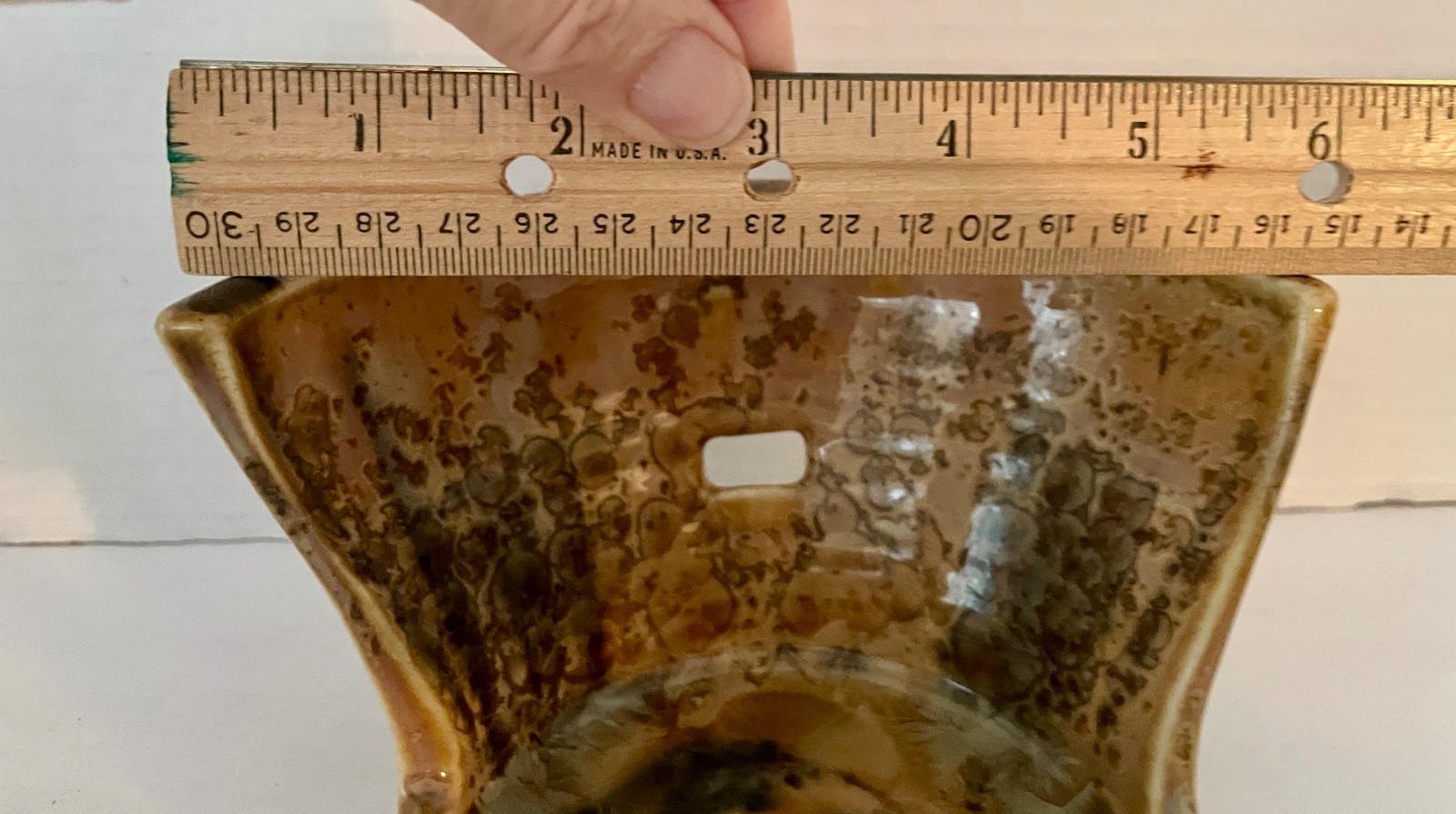Herb Stripper Pottery Bowl Studio Pottery Wave Shape Glazed Marbled Kitchen Tool