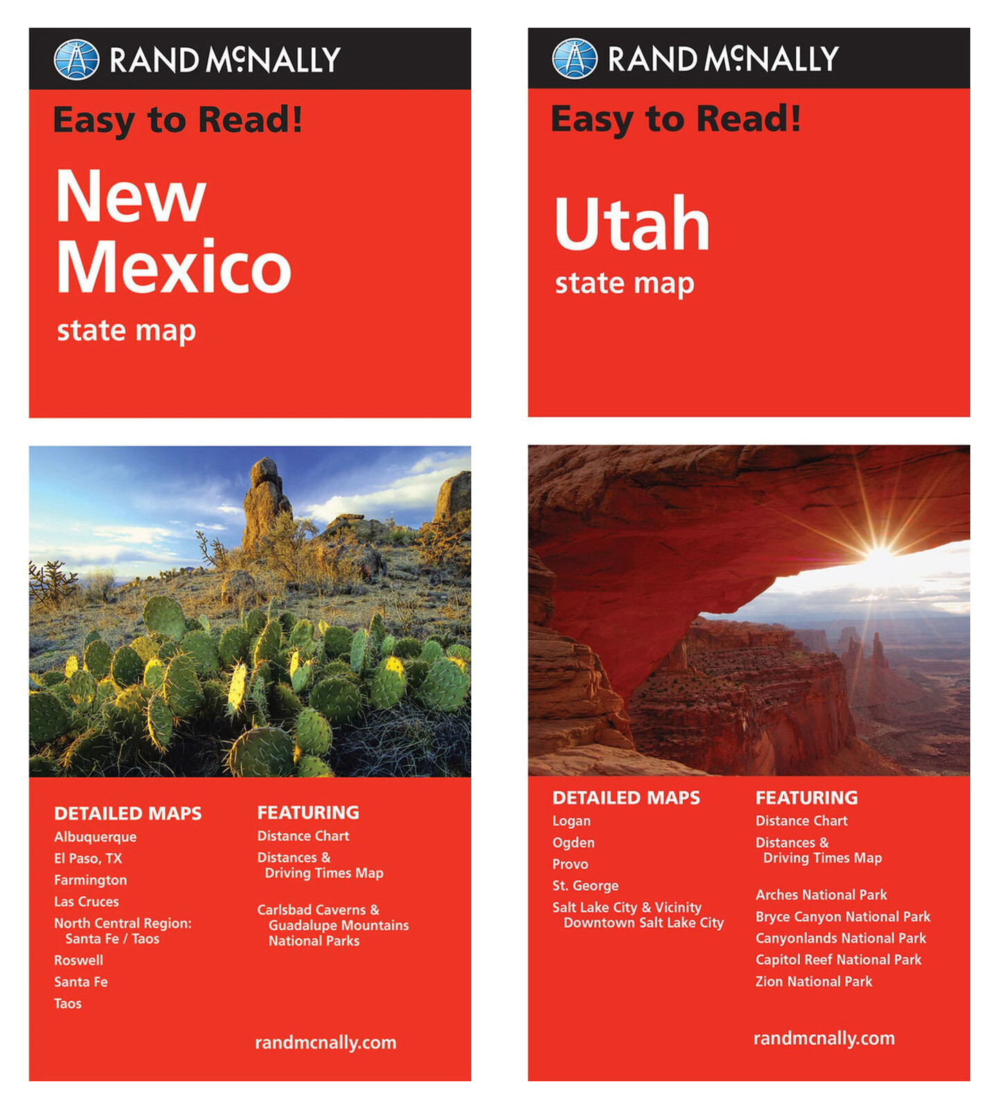 Rand McNally State Maps: New Mexico and Utah (2 Maps)