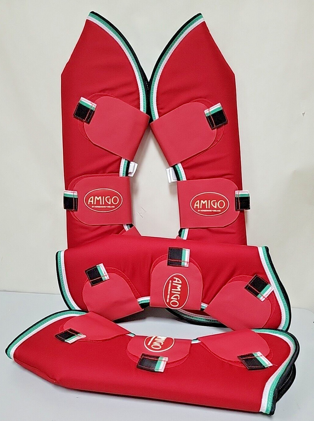 Amigo Travel Boots by Horseware Ireland Red/White/Green/Black Pony DBRTOO PY NEW