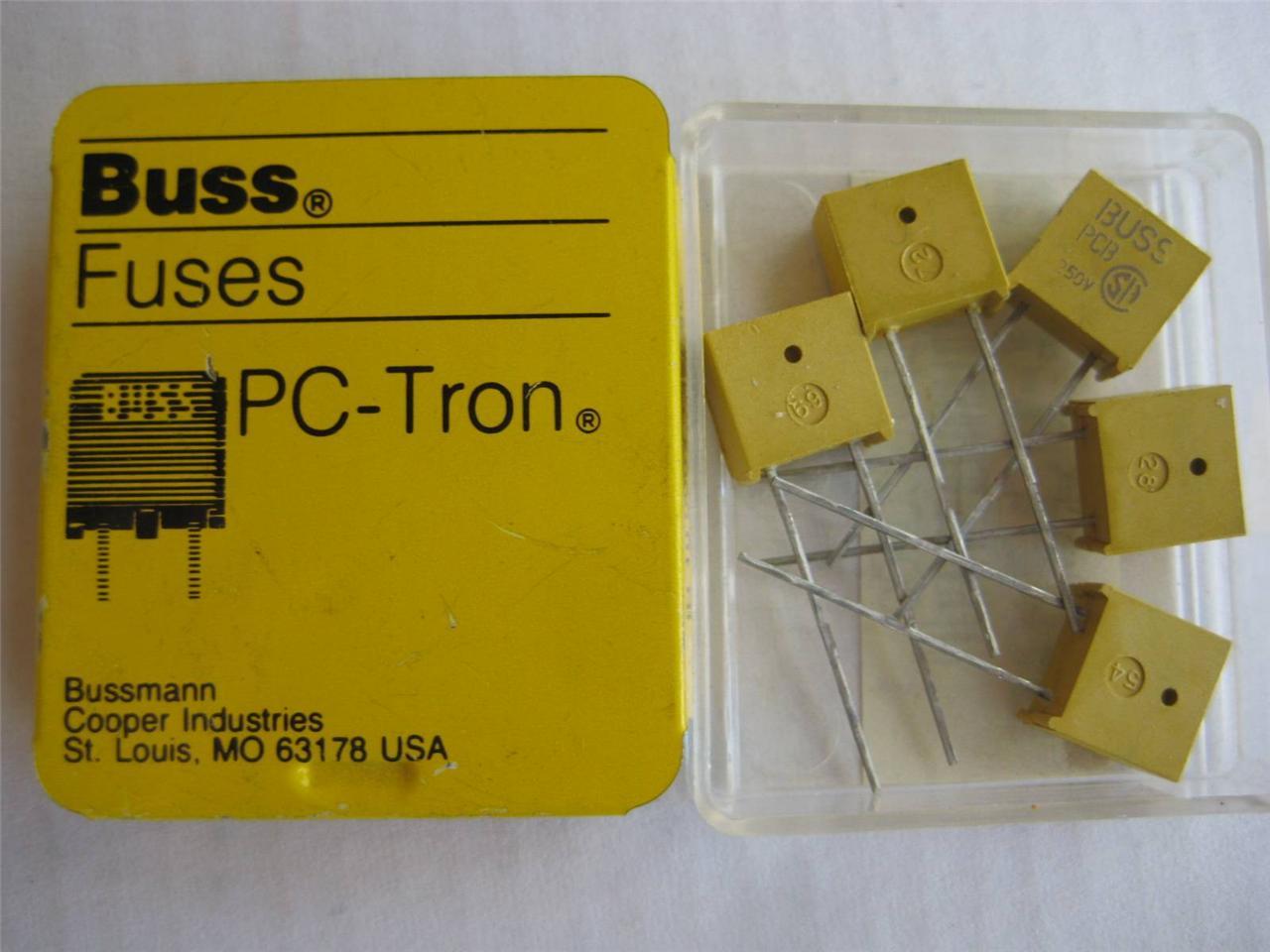 (5 Pack) BUSSMANN FUSE Fast Acting PCB 2 or 2-1/2  250 VAC "NOS" Radial Lead PC