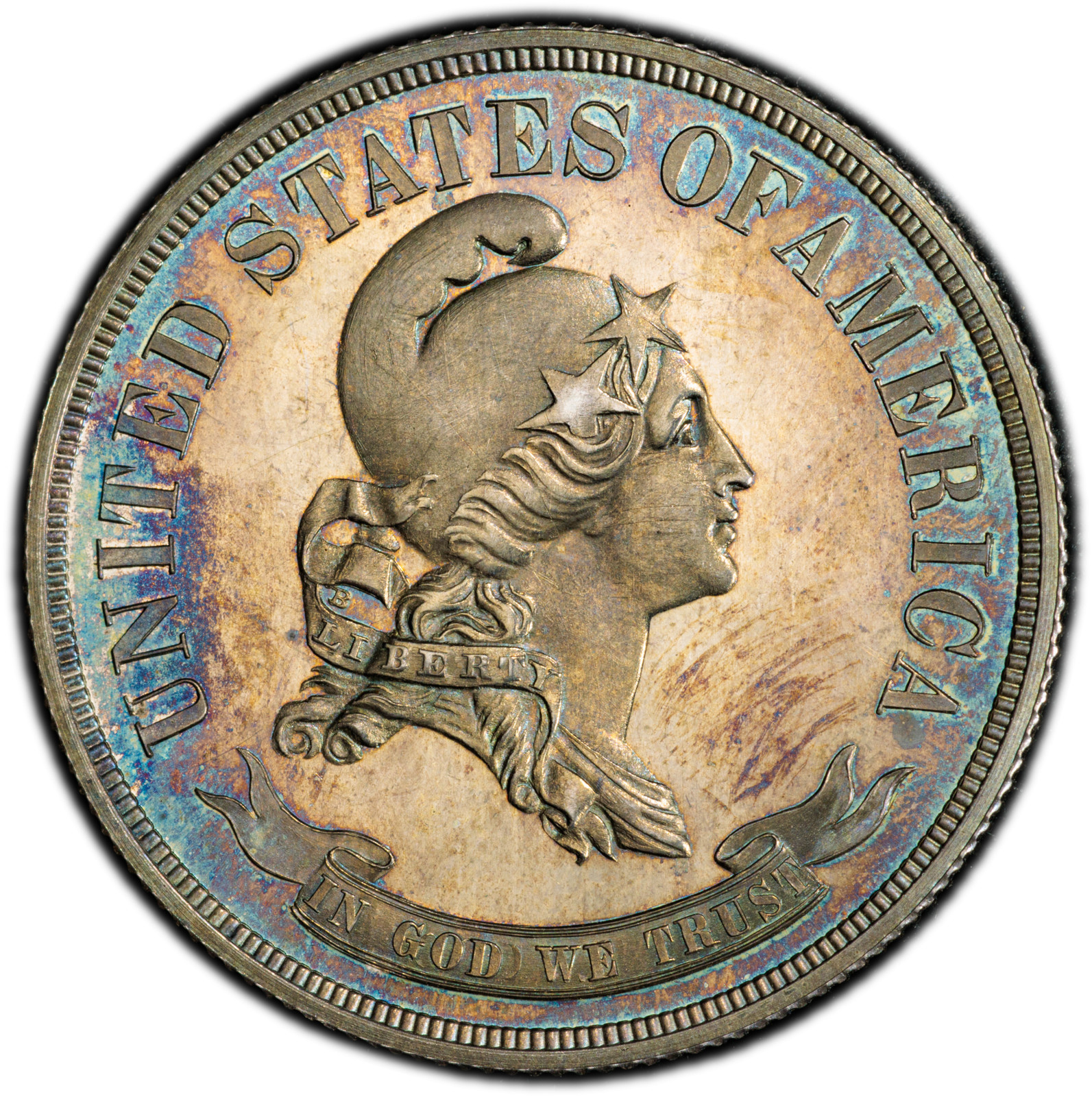 1869 Pattern Half Dollar. Judd-742, Pollock-823. Rarity-5. Silver. Reeded Edg...