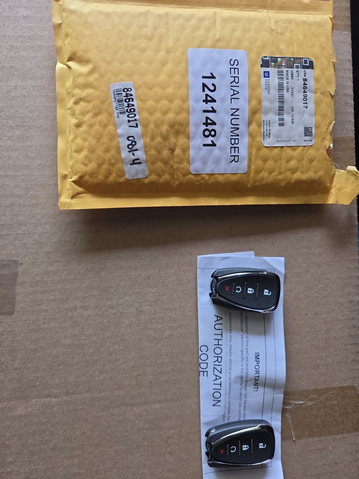 84649017 New Original Gm Part. Remote Start Kit.