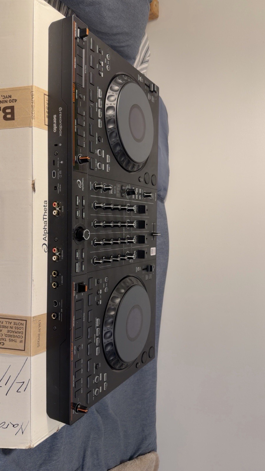 AlphaTheta DDJ-GRV6 Quad Deck DJ Controller, Dual Jog Wheels, Drum Roll, Mixer