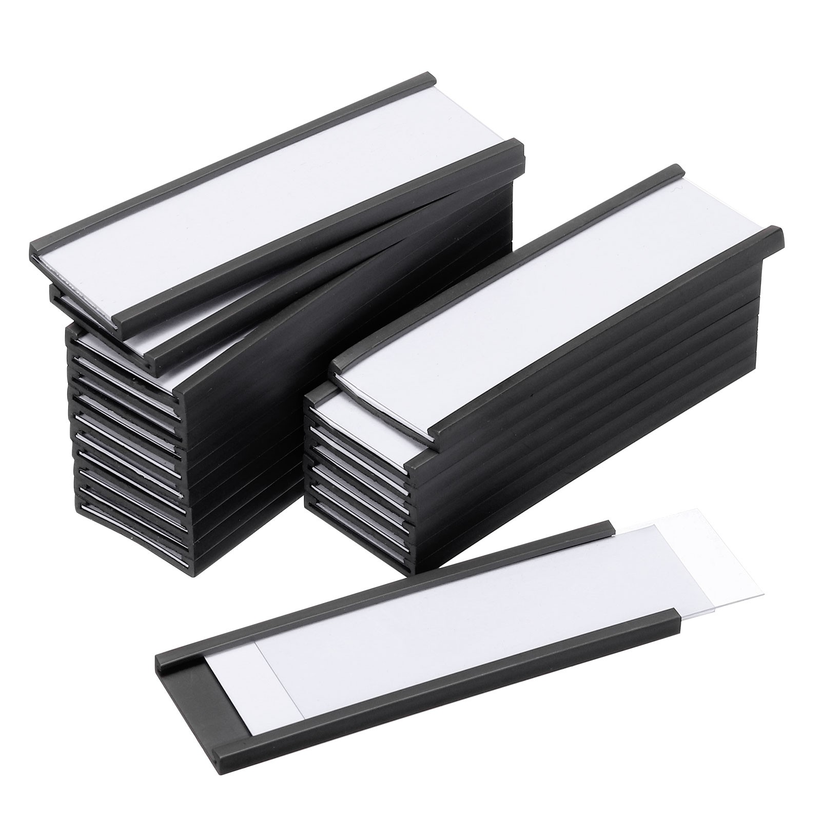 25pcs Label Holders 2.4" x 0.8" C Channel Rubber Magnetic for Metal Shelves