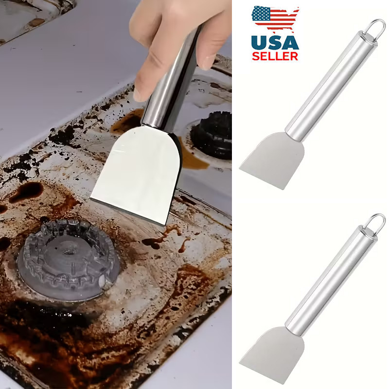 2Pcs Durable Stainless Steel Multi-Purpose Cleaning Scraper and Tool Scoop USA