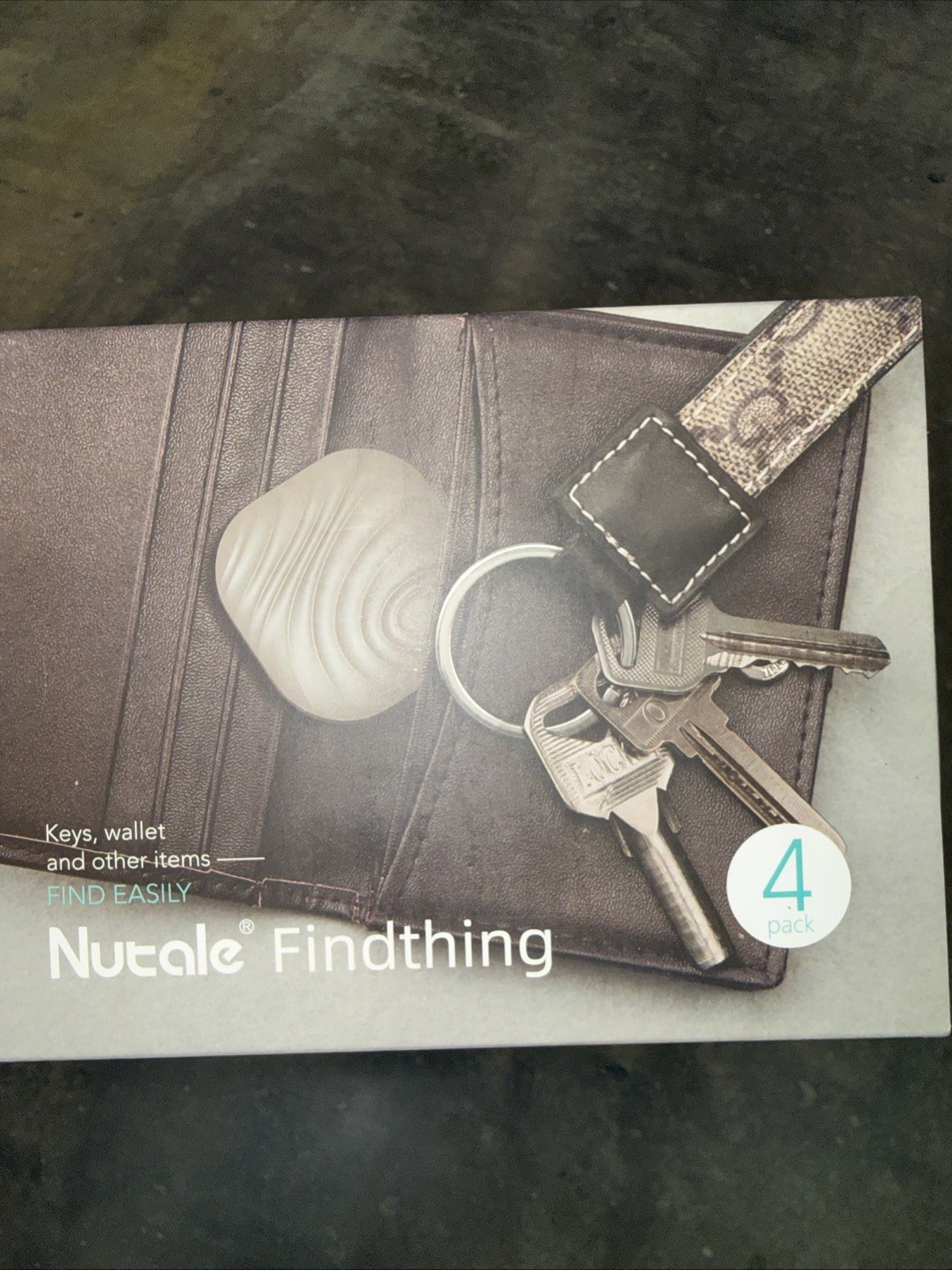 Nutale  Key Finder Tag  Tracker Locator w/ Key Chain -  4 Pack