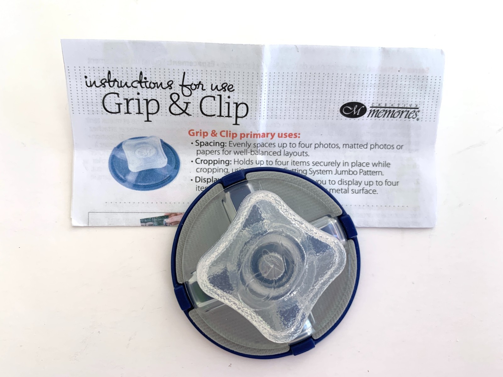 Creative Memories GRIP & CLIP Scrapbooking Photo Spacer Tool with Instructions
