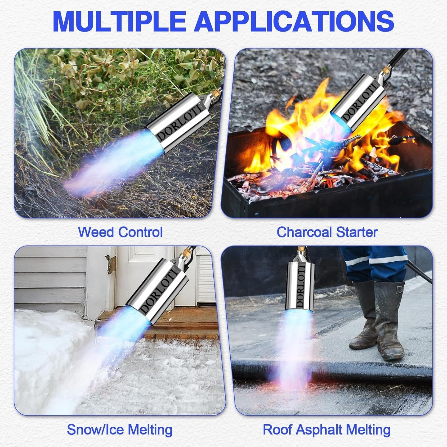 High Output Propane Torch Weed Burner Kit with 12.5FT Hose, Safe and Versatile