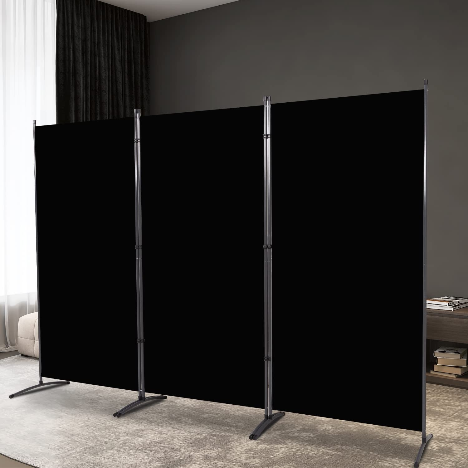 Room Divider Folding Privacy Screens, Portable Room Divider Panel 3 Panel Par...
