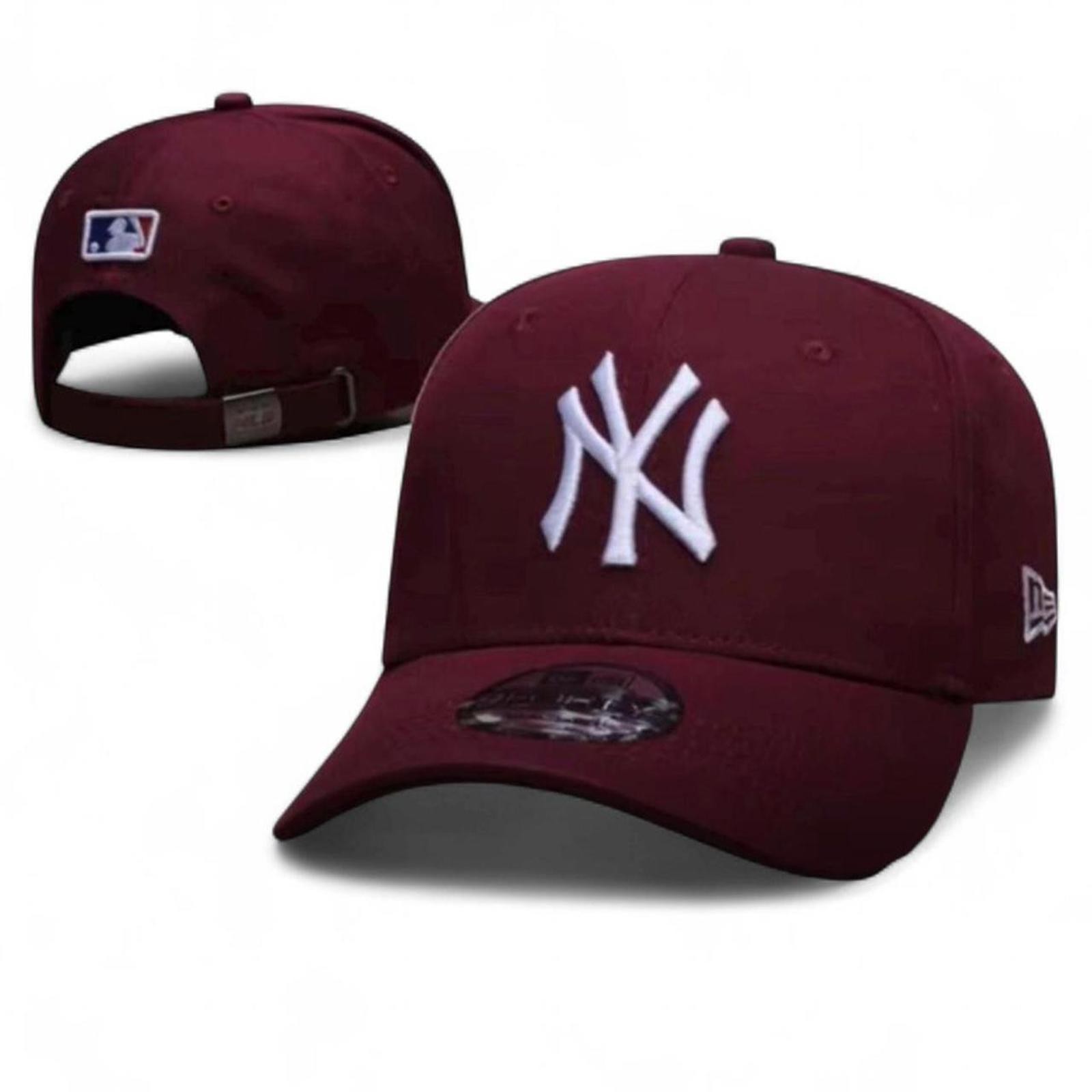 Burgundy New York Yankees adjustable strap cap