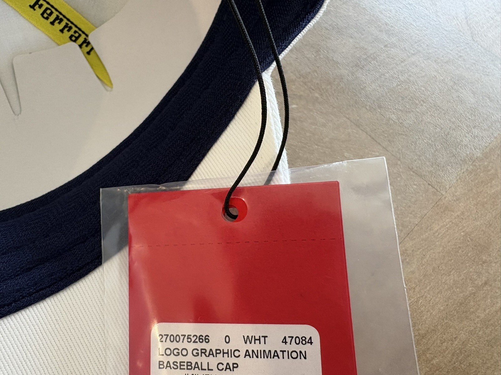 FERRARI OFFICIAL CAP METAL PRANCING HORSE / WHITE HAT