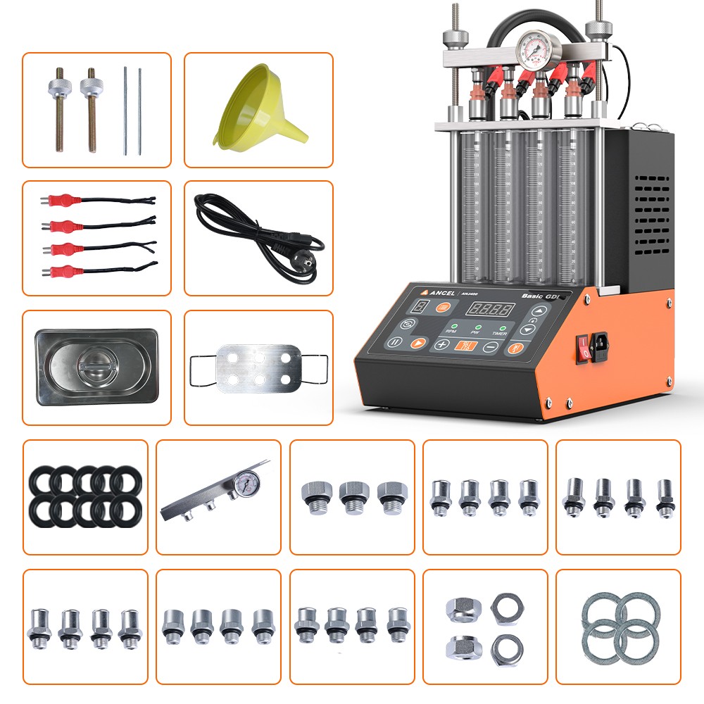 4-Cylinder GDI Injector Cleaner Tester Machine Auto Nozzle Injector Cleaning Kit