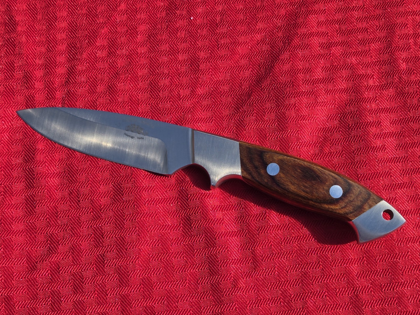 COLTELLO OLIVETTO Hunting Fixed Blade Hunter Knife Handle Italy UNUSED COND EXC