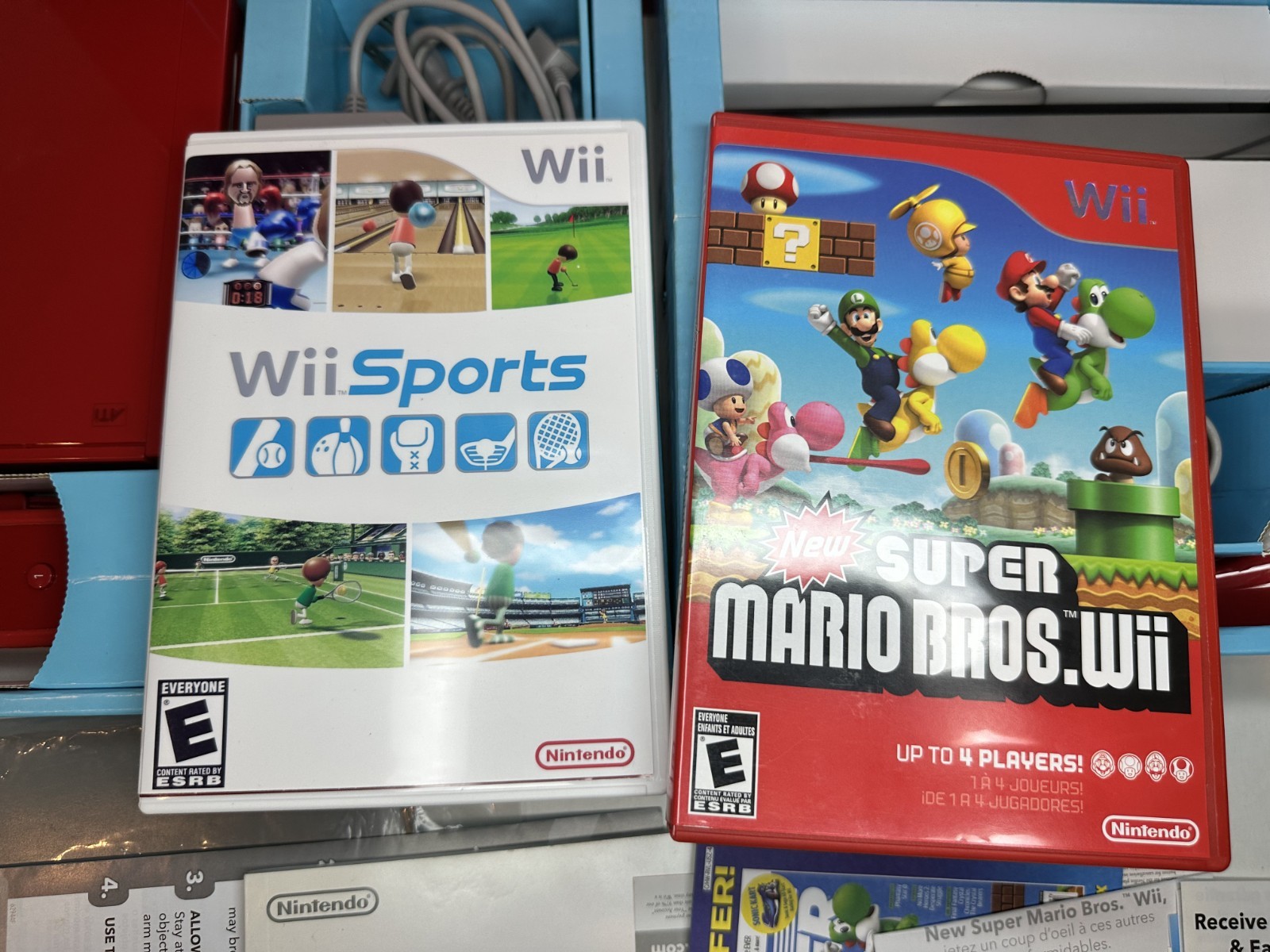 Nintendo Wii Red Console Mario 25th Anniversary Edition w/2 Games CIB Tested