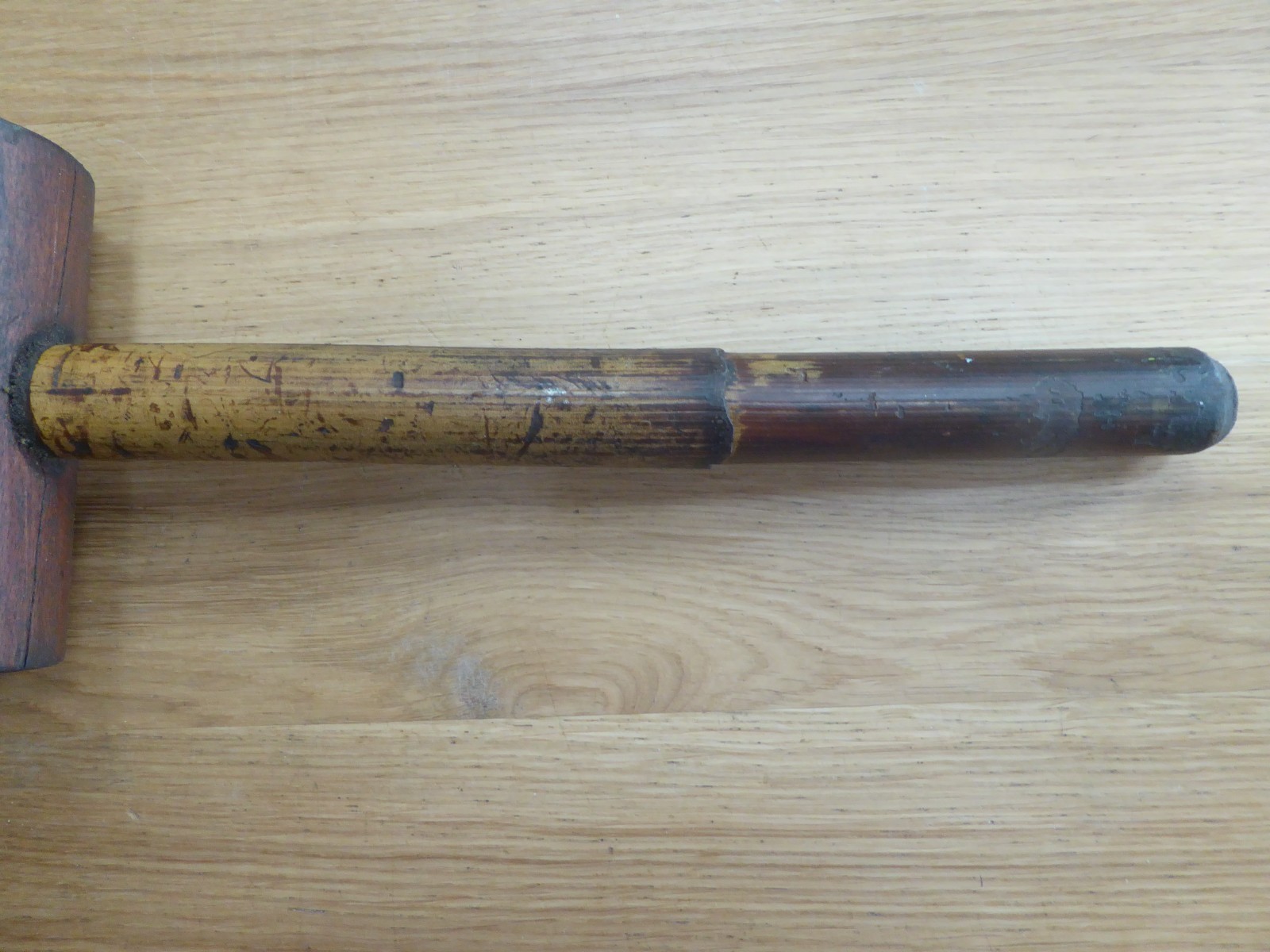 Antique Primitive Wooden Mallet - Carpentry Old Tool