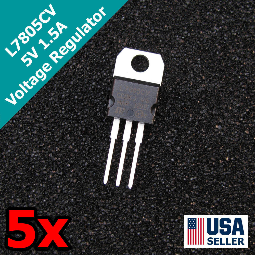 5x L7805CV 5V 1.5A Positive Voltage Regulator TO-220 L7805 7805 5pcs USA S25