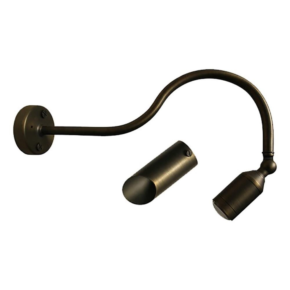 AQ Lighting Brass Bullet Spotlight Gooseneck Sign Light in Bronze/Cool White