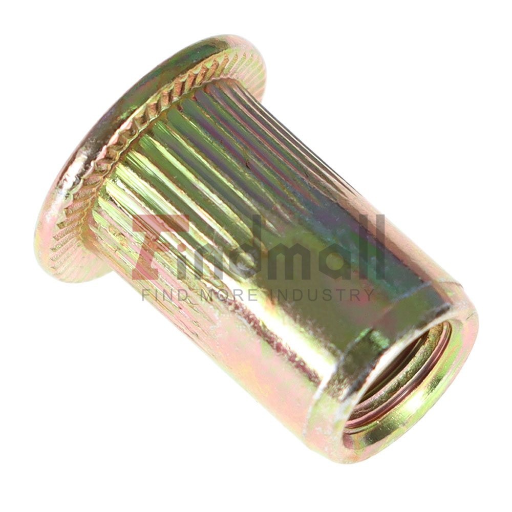 Carbon Steel M6 Metric Rivet Nut Flat Head Threaded Insert Nutsert 100 Pack