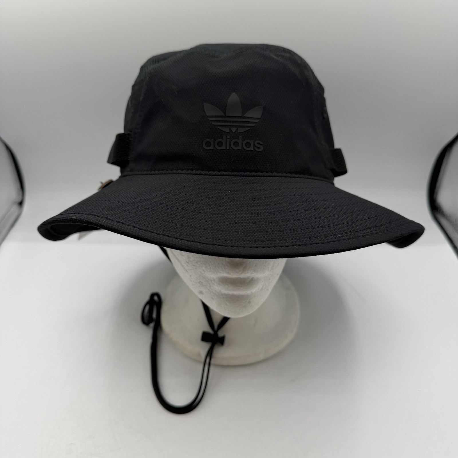 Adidas Unisex Originals Webbing Boonie Hat Cap Sz L/XL Black Sun Protection NWT
