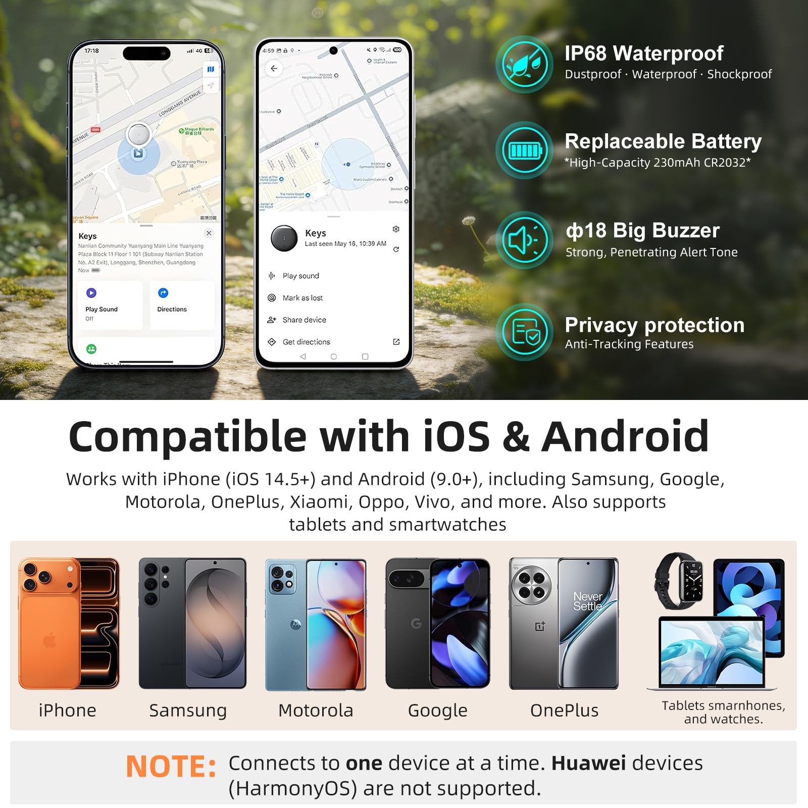 Air Tags for Android, Air Tags-4 Pack Work Compatible with Apple Find My & Go...